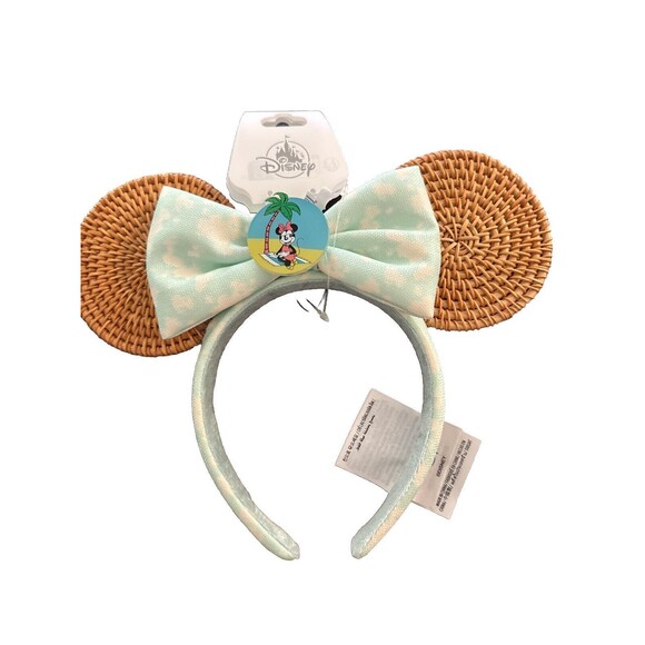 2024 Disney Parks Minnie Mouse Summer Tropical Palm Tree Rattan Headband Ears main image 9